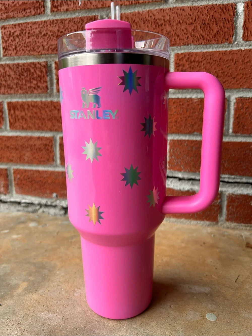 Stanley Pink 40oz Stainless Steel Travel Mug with Handle - Picture 2 of 4